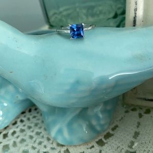 Sterling silver blue stone ring